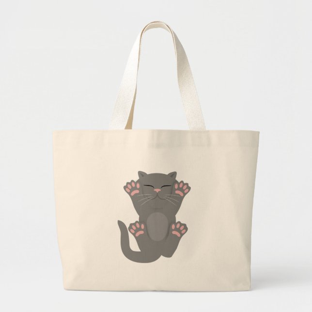 Cat Sleeping Large Tote Bag (Front)
