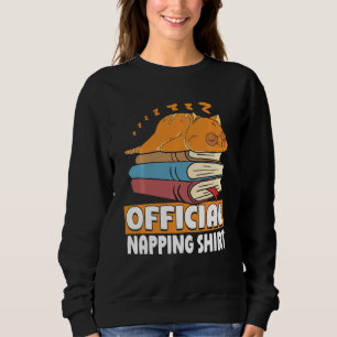 Cat Sleeping Napping Bookworm Reading Book Lover B Sweatshirt