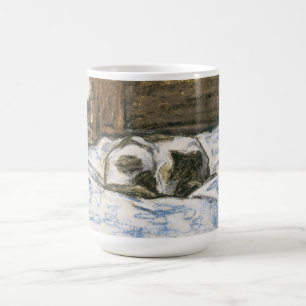 Cat Sleeping on a Bed by Claude Monet Coffee Mug