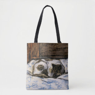 Cat Sleeping on a Bed Tote Bag