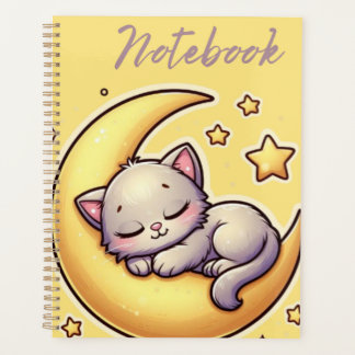 Cat Sleeping On The Moon Notebook Planner