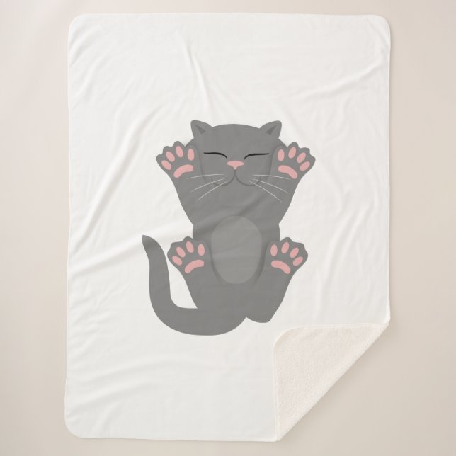 cat sleeping sherpa blanket (Front)