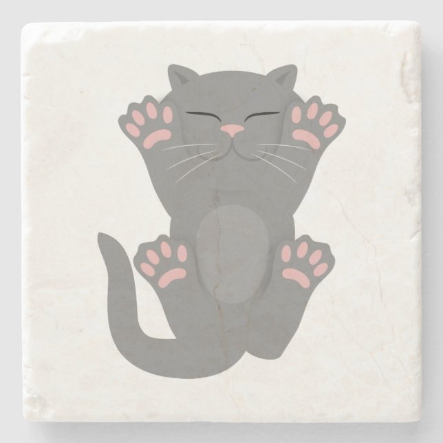 Cat Sleeping Stone Coaster (Front)