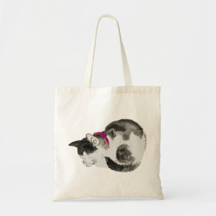 Cat sleeping tote bag