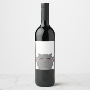 Cat Sleeping Wine Label