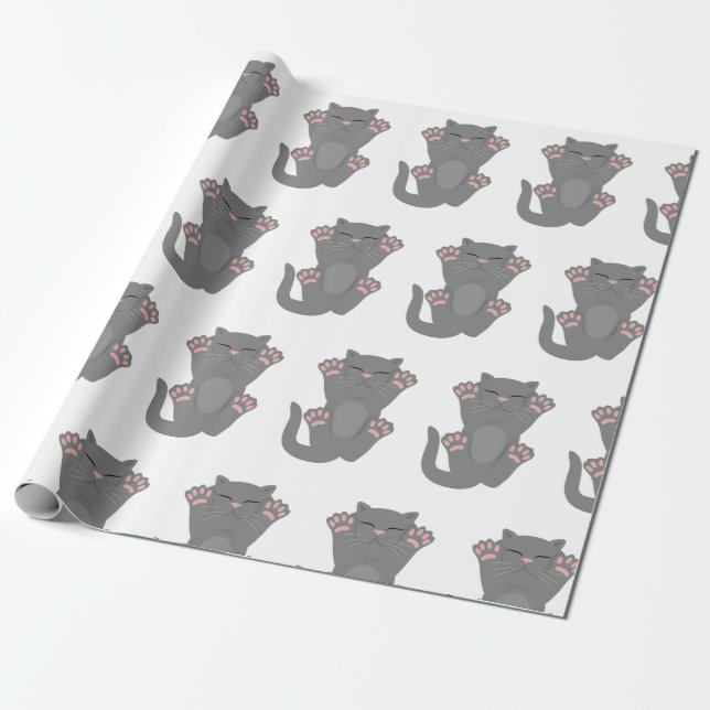 Cat Sleeping Wrapping Paper (Unrolled)