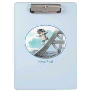 Cat Slides Eiffel Tower – Paris Clipboard