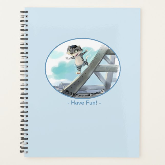 Cat Slides Eiffel Tower – Paris Fun Weekly Planner (Front)