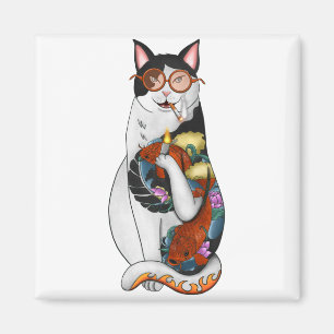 cat smoking magnet