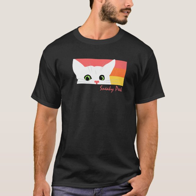 Cat Sneaky Peek  1 T-Shirt (Front)