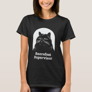 Cat Snorefest Supervisor Funny Boss School Lecture T-Shirt
