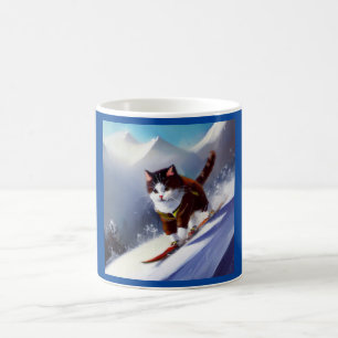 Cat Snowboarding Coffee Mug