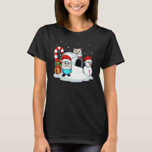 Cat Snowman Christmas Pajama Winter X-Mas Holiday T-Shirt