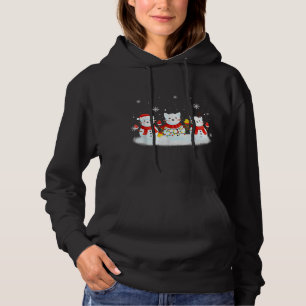 Cat Snowman Santa Hat Reindeer Cat Lover Merry Chr Hoodie