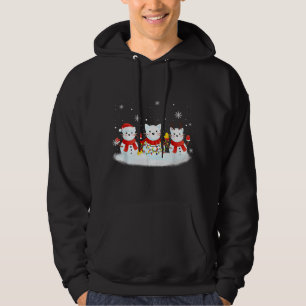 Cat Snowman Santa Hat Reindeer Cat Lover Merry Chr Hoodie