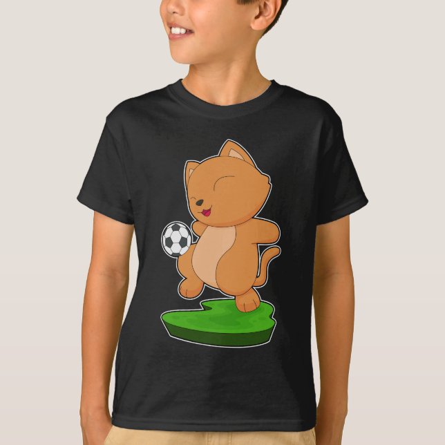 Cat Soccer player Soccer T-Shirt (Front)
