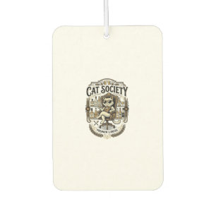 Cat Society Cat Alcohol Bar Humour Vintage Vector  Car Air Freshener