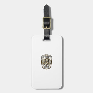 Cat Society Cat Alcohol Bar Humour Vintage Vector  Luggage Tag
