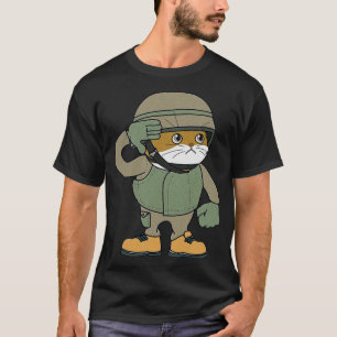 Cat Soldier I Love My Cat T-Shirt