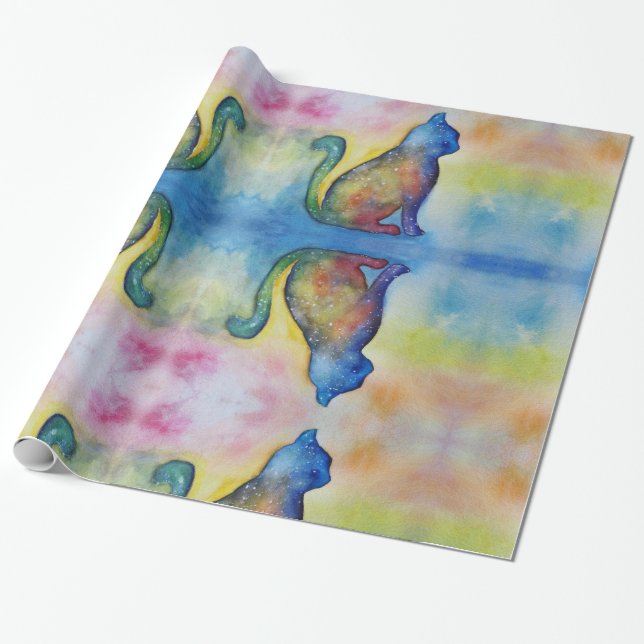 Cat Space Glossy Wrapping Paper, 30 in x 6 ft Wrapping Paper (Unrolled)