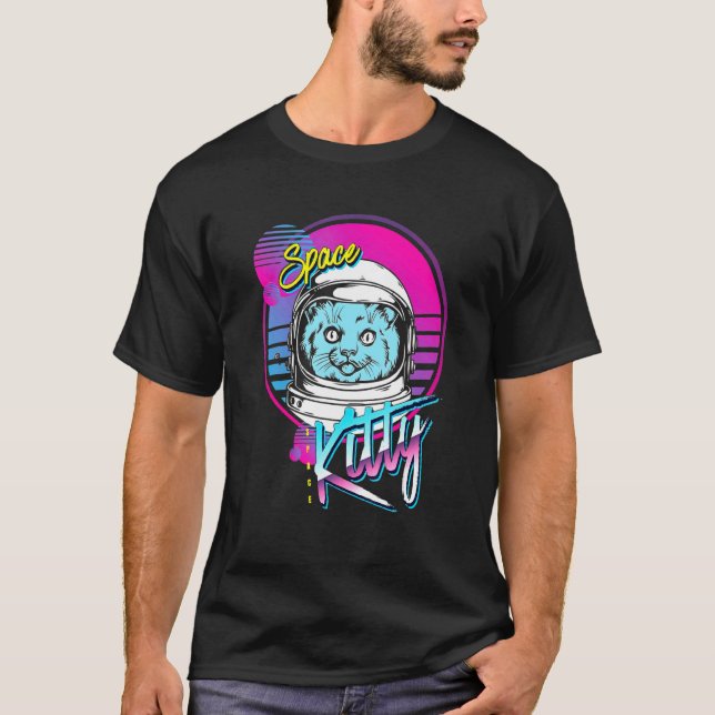 Cat Space Kitty Cat Astronaut Kitty Cute Kitten T-Shirt (Front)