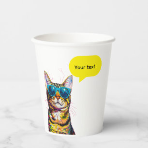 Cat Speech Bubble Funny Design Paper Cups