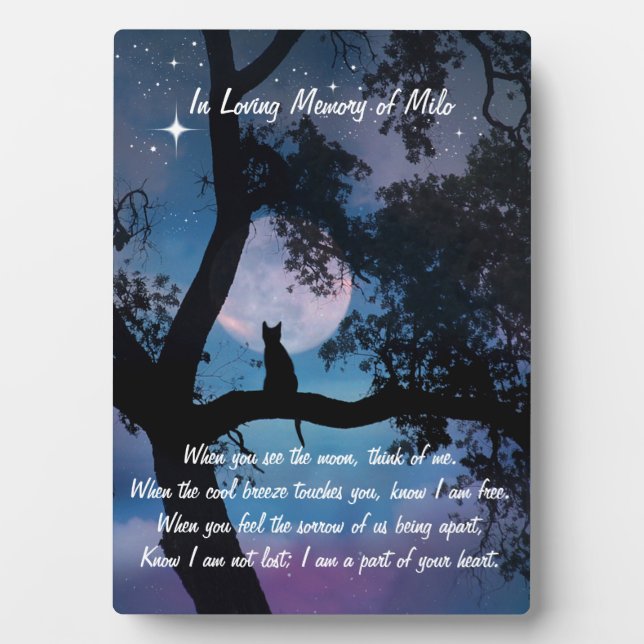 Cat Spiritual Memorial Tribute Plaque (Front)