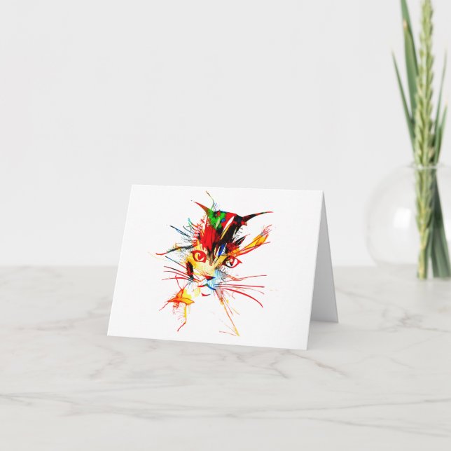 Cat splatter note card (Front)