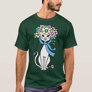 Cat Spring Summer Flowers Springtime Summertime Fl T-Shirt