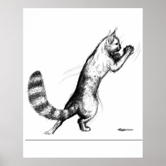 Cat Springing2 Poster
