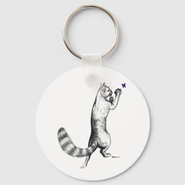 Cat Springing Key Ring (Front)