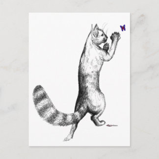 Cat Springing Postcard