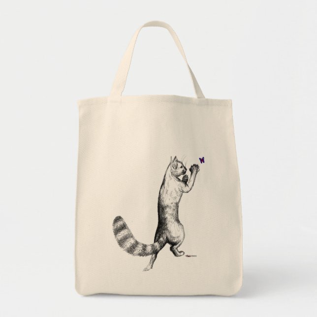 Cat Springing Tote Bag (Front)