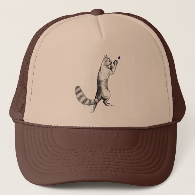 Cat Springing Trucker Hat (Front)