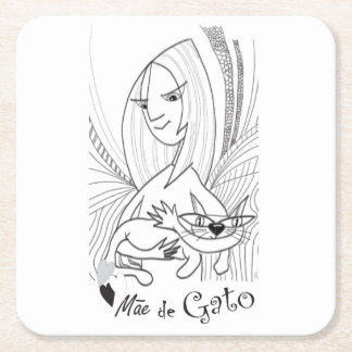 Cat Square Paper Coaster