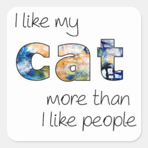 Cat Square Sticker