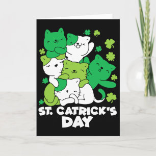 Cat St. Patrick's Day Cat Leprechaun Happy St Catr Card