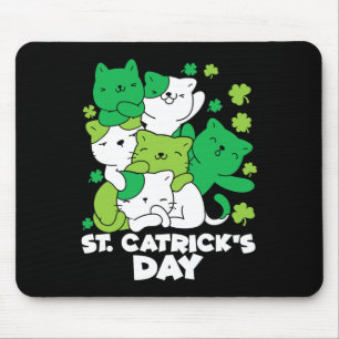 Cat St. Patrick's Day Cat Leprechaun Happy St Catr Mouse Pad