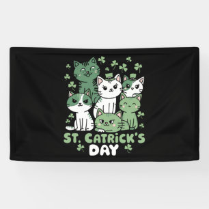 Cat St Patrick's Day Funny Catrick's Day Banner