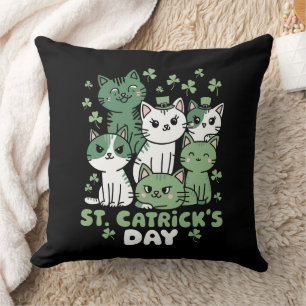 Cat St Patrick's Day Funny Catrick's Day Cushion