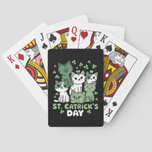Cat St Patrick's Day Funny Catrick's Day Playing Cards