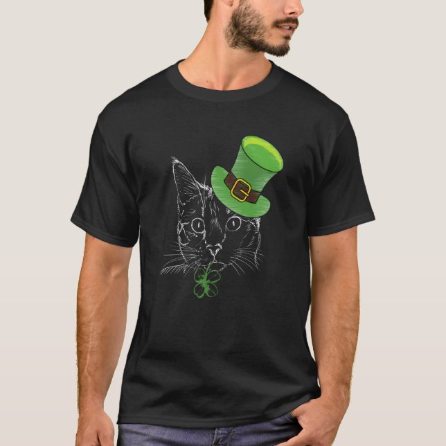 Cat St Patricks Day T-Shirt (Front)
