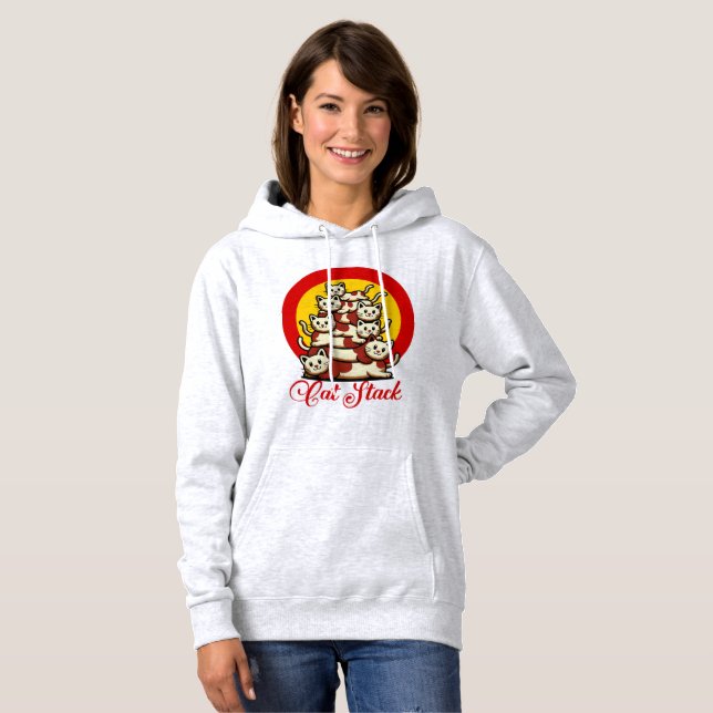 Cat Stack – Cute Stacked Kittens Hoodie (Front Full)