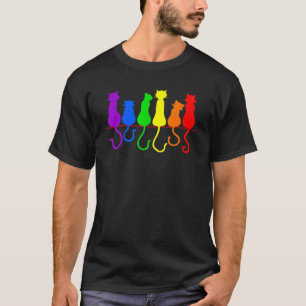Cat Stack Rainbow Gay Pride  Lgbt Animal Pet  1 T-Shirt