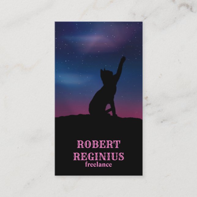 Cat Star Sky Business Card (Front)
