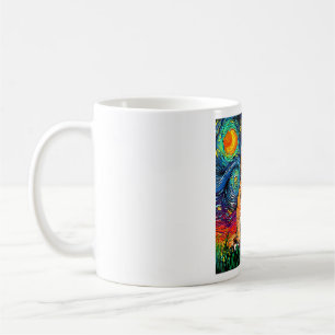 Cat, Starry Night Cat, Womens Cat, Van Gogh Cat Coffee Mug