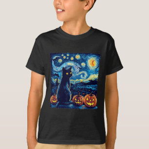 Cat Starry Night Van Gogh Cat For Cat Lover Cat Da T-Shirt