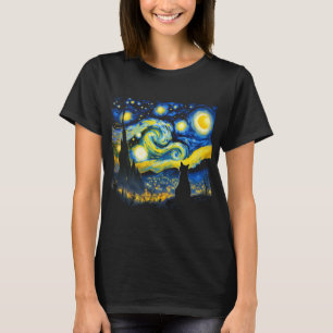 Cat Starry Night Van Gogh Cat For Cat Lover Cat Mo T-Shirt
