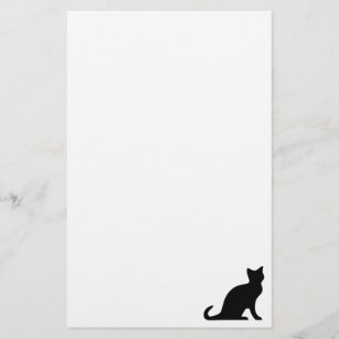 Cat stationery   writing paper with black kitten