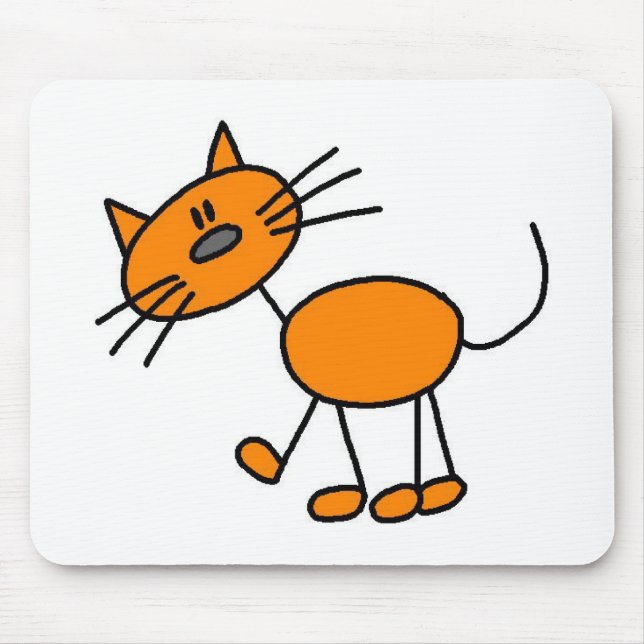 Cat Stick Figure Mousepad (Front)